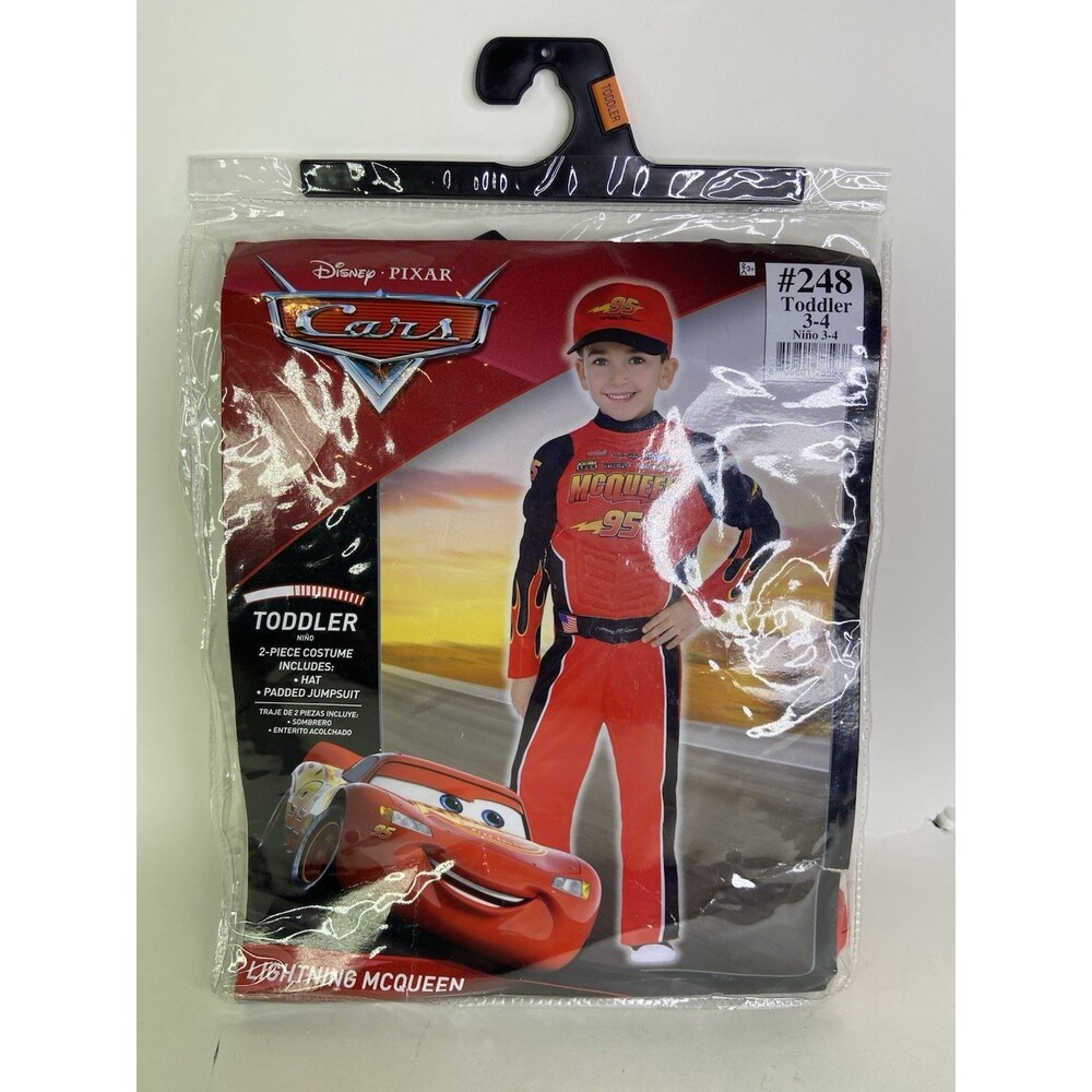 Disney Pixar Cars Lightning McQueen Pit Crew Halloween Costume Toddler 3T-4T NEW